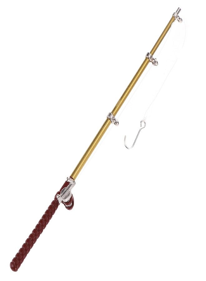 SHINEOFI 1:12 Scale Miniature Fishing Rod for Dollhouse - Realistic Tiny Fishing Pole Accessory with Reel for DIY Crafts, Miniature Displays & Doll Room Decor Collectibles - Image 1